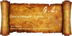 Gerstmayer Leon névjegykártya